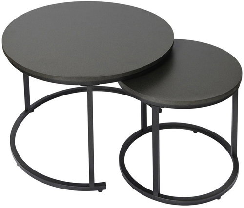 Bauerkraft H-108 Round coffee tables 2in1, loft, graphite - Coffee Table - Main image