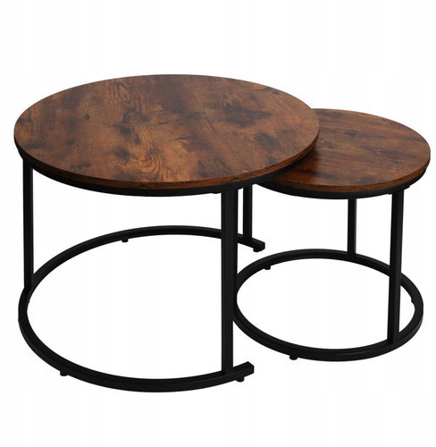 Bauerkraft G-818 Round coffee tables 2in1, antique oak - Coffee Table - Main image