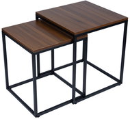 Bauerkraft G-820 Čtvercové konferenční stolky 2v1, loft, ořech - Konferenční stolek