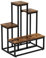 Bauerkraft H-606 Metal flower stand, double deck, shelf, rustic oak - Flower Stand