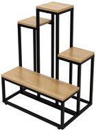 Bauerkraft H-608 Metal flower stand, bunk, shelf, antique oak - Flower Stand