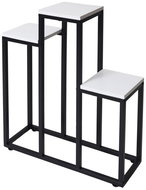 Bauerkraft H-025 Kovový patrový stojan na 3 květiny, bílý - Stojan na květiny