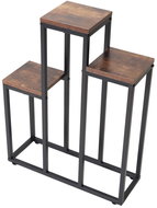 Bauerkraft H-021 Kovový patrový stojan na 3 květiny, antický dub - Stojan na květiny