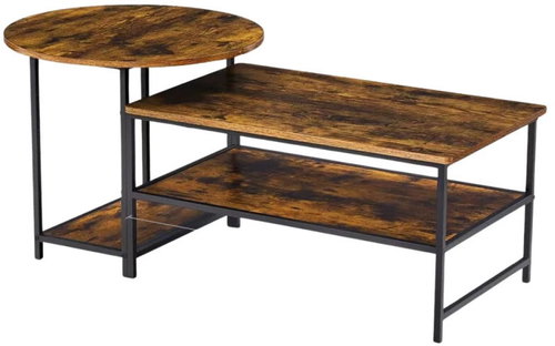 LEAN Toys 26622 Coffee table set 2in1, rustic wood, 123 × 60 × 51 cm - Coffee Table - Main image