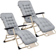 Sofotel 286402 Garden folding deckchair with cushion ChillWell, set of 2, light grey - Garden Lounger