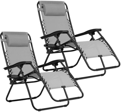 Sofotel 286301 Folding garden lounger with cushion ChillWell, 2 pcs, grey - Garden Lounger - Main image