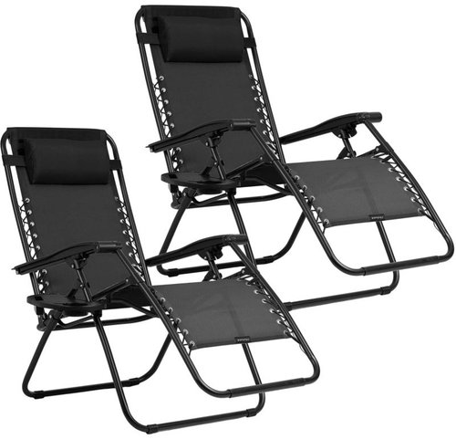 Sofotel 286300 Folding garden lounger with cushion ChillWell, 2 pcs, black - Garden Lounger - Main image