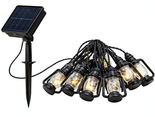 Verk 12406 Solar decorative garland chain, 30 lanterns, warm white, 6,3 m - Light Chain - Main image
