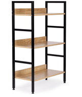 ModernHome CWJ602893CL Wooden shelf with metal frame, 3 shelves - Shelving Unit