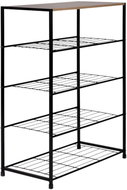 ModernHome XJ633083A1 Metal shoe rack, 4 shelves, 16 pairs, black - Shoe Rack