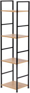 ModernHome CWJ3024112L Wooden shelf with metal frame and 4 shelves, 113 × 23,5 × 29 cm - Shelving Unit
