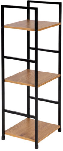 ModernHome CWJ302480L Wooden shelf with metal frame and 3 shelves, 80 × 23,5 × 29 cm - Shelving Unit - Main image