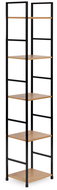 ModernHome CWJ3024144L Wooden shelf with metal frame and 5 shelves, 144,5 × 23,5 × 29 cm - Shelving Unit