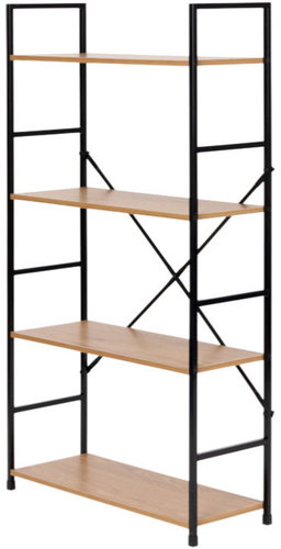 ModernHome CWJ6024112LG Wooden shelf with metal frame and 4 shelves, 113 × 58,5 × 23,5 cm - Shelving Unit - Main image