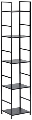 ModernHome CWJ3024144L Wooden shelf with metal frame and 5 shelves, black - Shelving Unit - Main image