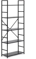 ModernHome CWJ6024144LG Wooden shelf with metal frame and 3 shelves, black - Shelving Unit