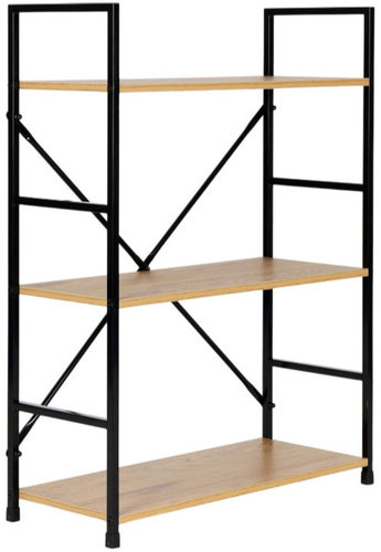 ModernHome CWJ602480LG Wooden shelf with metal frame and 3 shelves - Shelving Unit - Main image