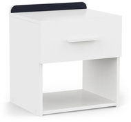 Cheapest furniture Bedside table SOLMEN with drawer, white/blue or apricot - Night Stand