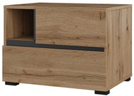 Cheapest furniture Bedside table BONIFACIO 2S, oak wotan/black - Night Stand