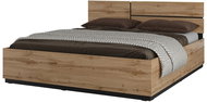 Cheapest furniture Bed BONIFACIO 180 × 200 cm, oak wotan/black - Bed