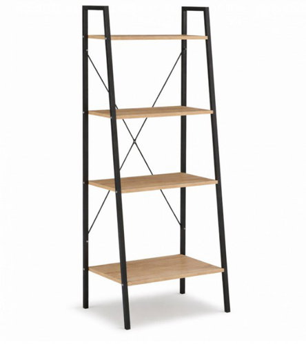 Camerazar Loft multifunctional shelf, 4 levels, light brown/black - Shelving Unit - Main image
