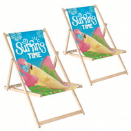 RealG ALL003 Set of folding wooden garden deckchairs, adjustable, 2 pcs - Garden Lounger