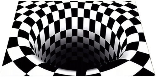 RealG RC-K-1175 Mat with 3D effect 60 × 90 cm, black and white illusion - Doormat - Main image