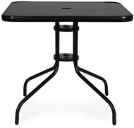MultiGarden SC-073A Garden table 80 × 80 cm, tempered glass, umbrella hole, black - Garden Table