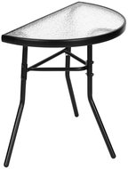 MultiGarden SC-090 Půlkruhový skleněný zahradní stolek, 70 × 64 × 43 cm, černý - Zahradní stůl