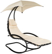 MultiGarden PH158A Garden rocking chair with canopy, 170 × 82 × 185 cm, beige - Garden Lounger