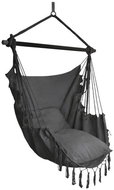 RealG RC-K-574 Brazilian hanging rocking chair with cushions 130 × 100 cm, black - Hanging Chair