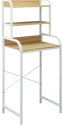 Cheapest furniture Bathroom shelf GIORGIO above washing machine, white/oak sonoma - Shelving Unit - Main image