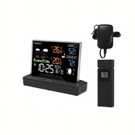 Bauerkraft G-870 Wireless backlit weather station with barometer, black - Weather Station