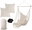 27388 Brazilian hanging rocking chair with cushions 220 × 100 cm, beige