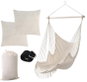 Hanging Chair Gardlov 27388 Brazilian hanging rocking chair with cushions 220 × 100 cm, beige - Závěsné křeslo
