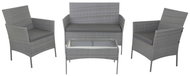 Gardlov 26907 Garden furniture - sofa, 2 armchairs, table with glass, grey rattan - Garden Furniture