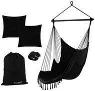Gardlov 27390 Brazilian hanging rocking chair with cushions 220 × 100 cm, black - Hanging Chair