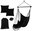 27390 Brazilian hanging rocking chair with cushions 220 × 100 cm, black