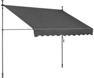 MultiGarden AW-016 Upínací markýza s ruční klikou, výškově nastavitelná 188 × 200 cm, šedá - Markýza