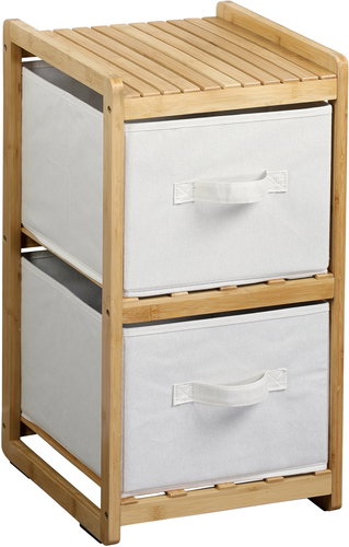 KESPER Bamboo shelf with two storage boxes 29,5 × 33,5 × 57 cm - Shelving Unit - Main image