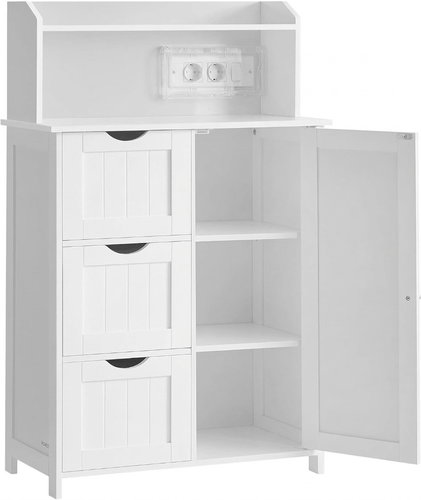Vasagle Toly Bathroom cabinet 100 cm with charging station white - Bathroom Cabinet - Main image