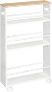 Vasagle Tonari Narrow mobile kitchen shelf 45 cm white/brown - Shelving Unit