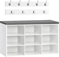 Vasagle Jungo Hallway coat rack with shoe rack and seat 80 cm white/grey - Coat Hanger
