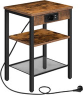 Vasagle Harby Bedside table 38 cm with charging station black/brown - Side Table