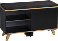 KESPER Modern shoe rack with seat, black 77 × 30 × 48 cm - Shoe Rack