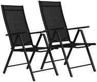 MultiGarden WR1652 Sada skládacích zahradních křesel, ocel, 7 poloh, 2 ks, černá - Garden Armchair