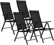 MultiGarden WR1652 Sada skládacích zahradních křesel, ocel, 7 poloh, 4 ks, černá - Garden Armchair