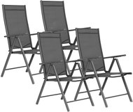 MultiGarden WR1652 Sada skládacích zahradních křesel, ocel, 7 poloh, 4 ks, šedá - Garden Armchair