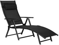 MultiGarden ZRL020 Hliníkové polohovací lehátko, nastavitelná opěrka, ocelový rám, černé - Garden Lounger