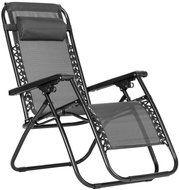 MultiGarden ZRL009 Skládací zahradní lehátko s polštářem ZERO GRAVITY, šedé - Garden Lounger